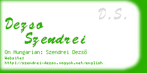 dezso szendrei business card